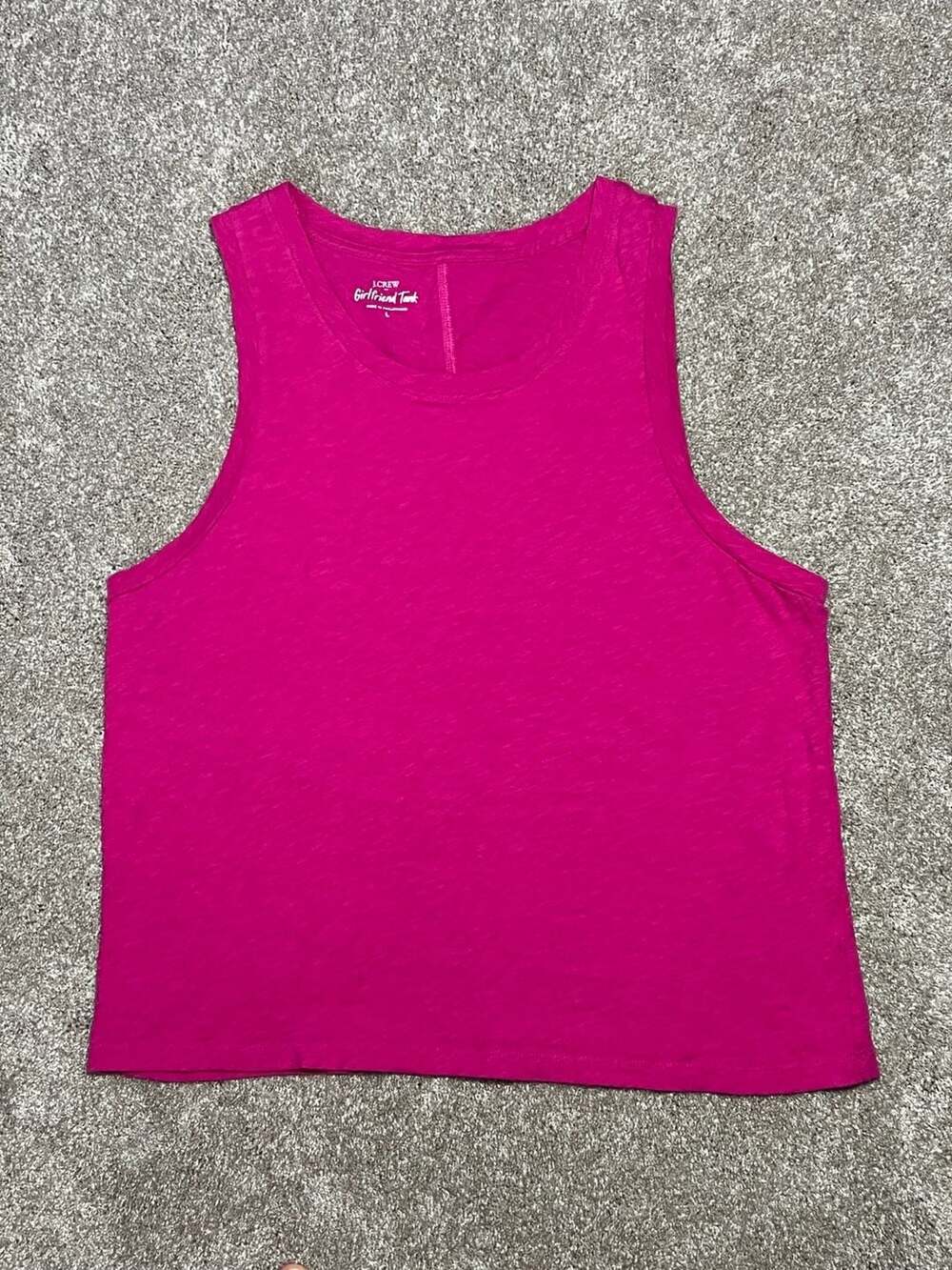 J.Crew Girlfriend Tank in Pink Slub Cotton